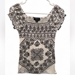 INC International Concepts Y2K style Black and white top size small